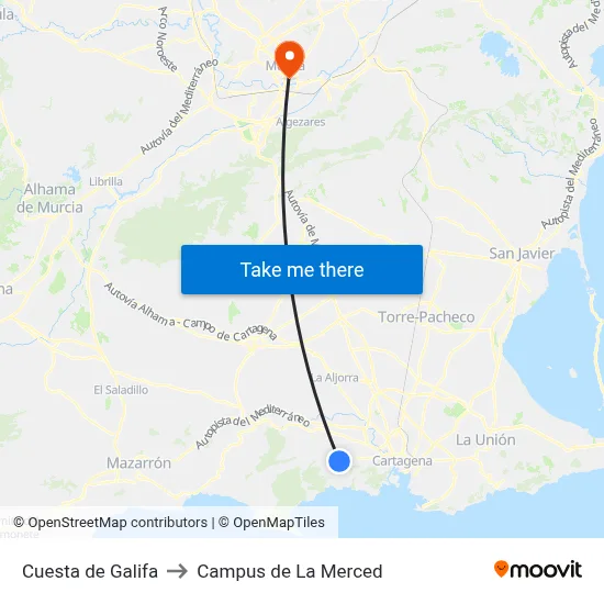 Cuesta de Galifa to Campus de La Merced map