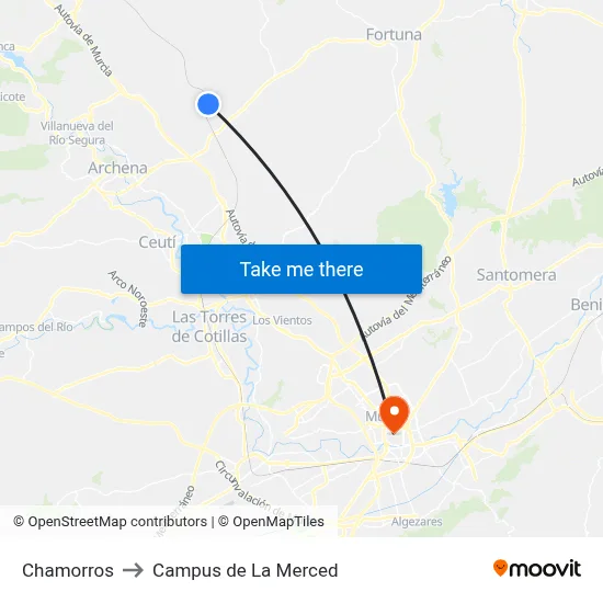 Chamorros to Campus de La Merced map