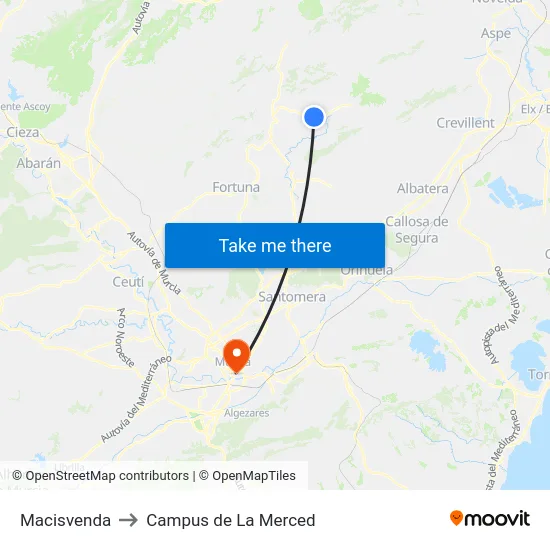 Macisvenda to Campus de La Merced map