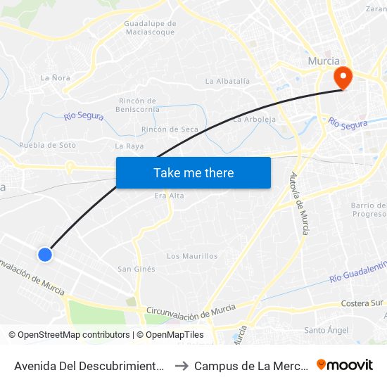Avenida Del Descubrimiento 3 to Campus de La Merced map