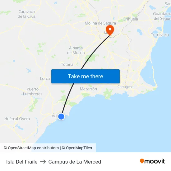 Isla Del Fraile to Campus de La Merced map