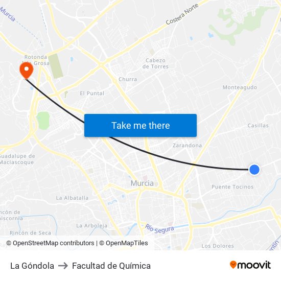 La Góndola to Facultad de Química map