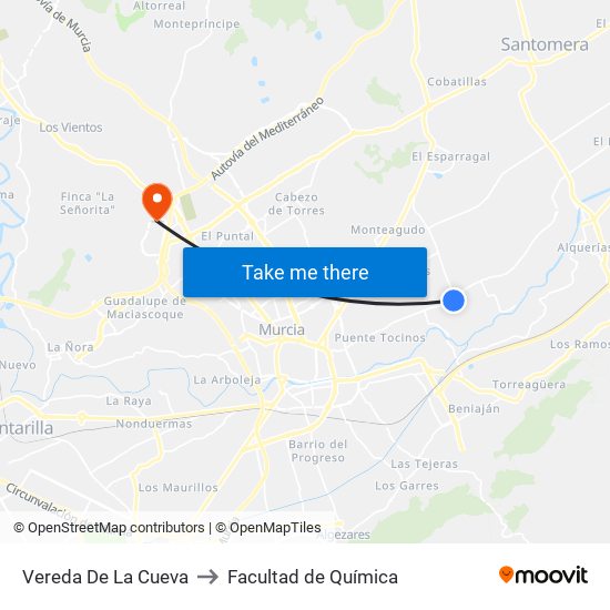 Vereda De La Cueva to Facultad de Química map