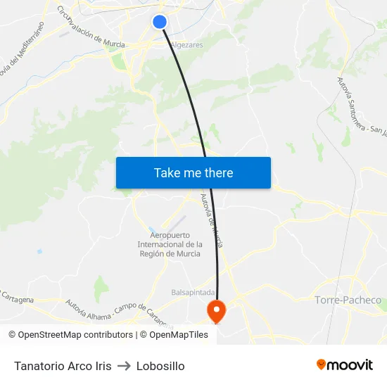 Tanatorio Arco Iris to Lobosillo map