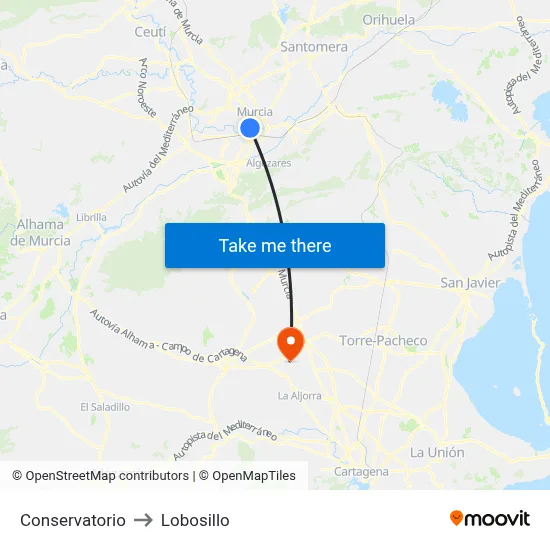 Conservatorio to Lobosillo map