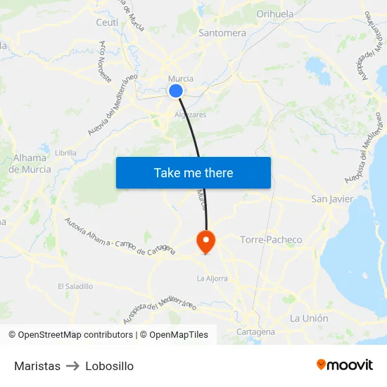 Maristas to Lobosillo map