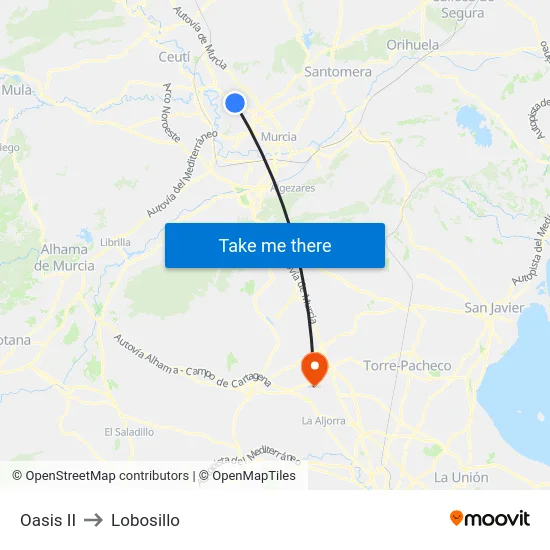 Oasis II to Lobosillo map