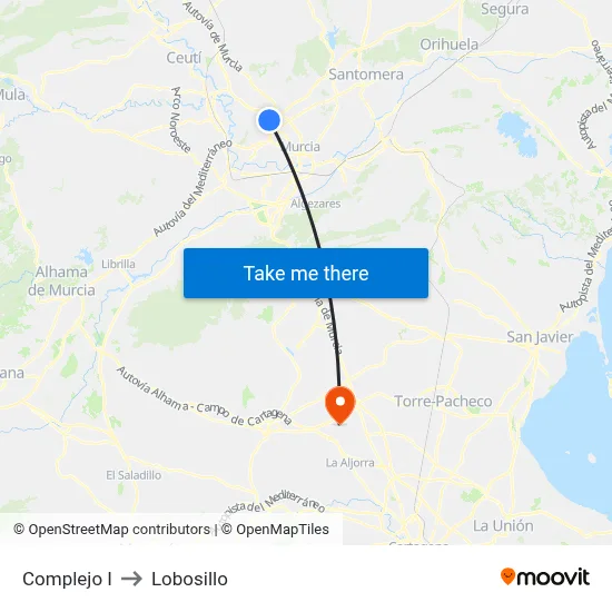 Complejo I to Lobosillo map