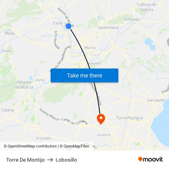 Torre De Montijo to Lobosillo map