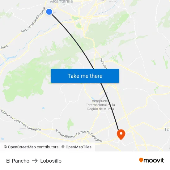 El Pancho to Lobosillo map
