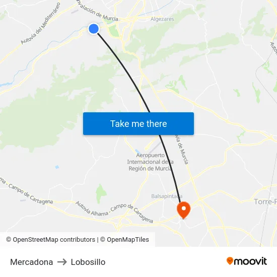 Mercadona to Lobosillo map