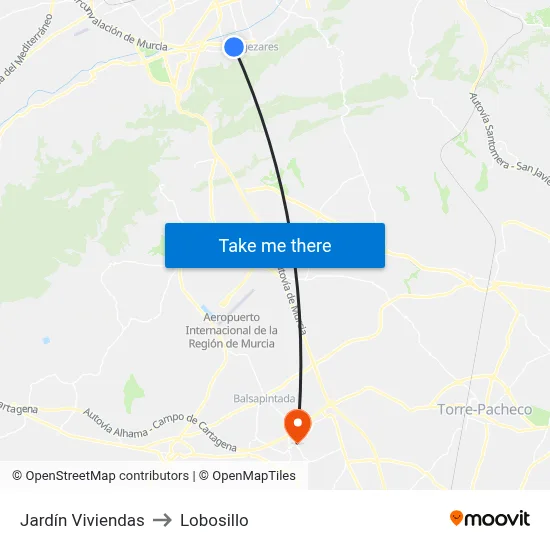 Jardín Viviendas to Lobosillo map