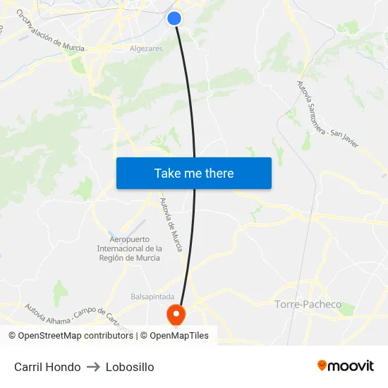 Carril Hondo to Lobosillo map
