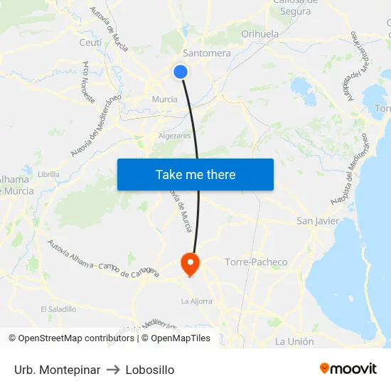 Urb. Montepinar to Lobosillo map