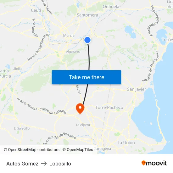 Autos Gómez to Lobosillo map