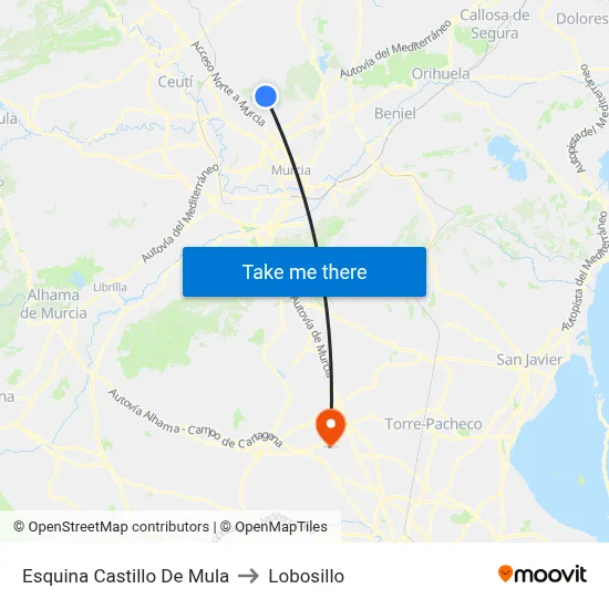 Esquina Castillo De Mula to Lobosillo map
