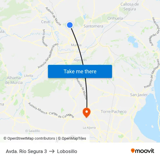 Avda. Río Segura 3 to Lobosillo map