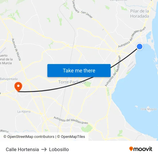 Calle Hortensia to Lobosillo map