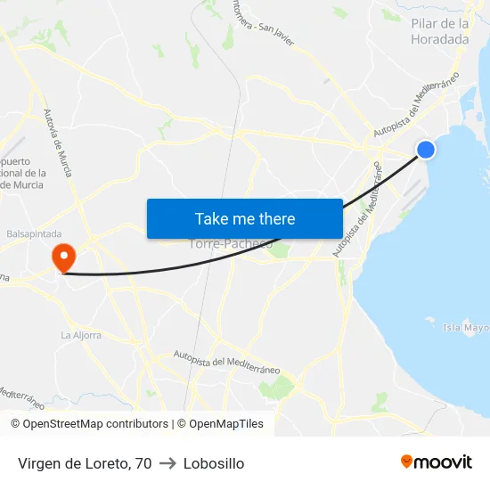 Virgen de Loreto, 70 to Lobosillo map