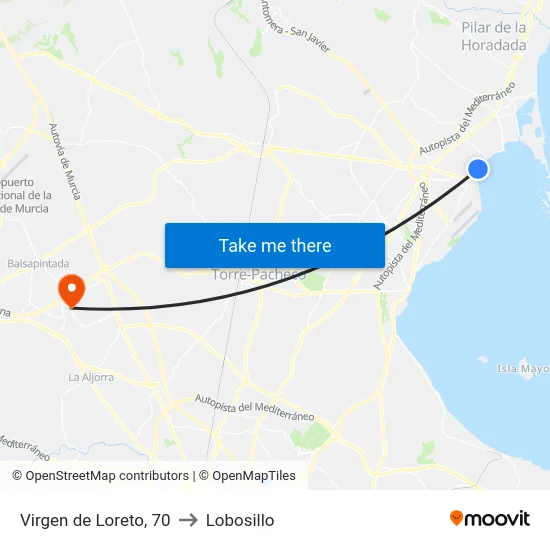 Virgen de Loreto, 70 to Lobosillo map