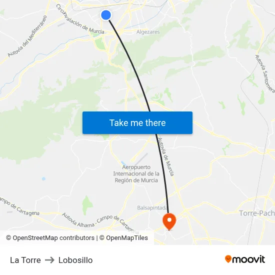 La Torre to Lobosillo map