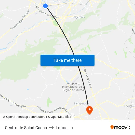 Centro de Salud Casco to Lobosillo map