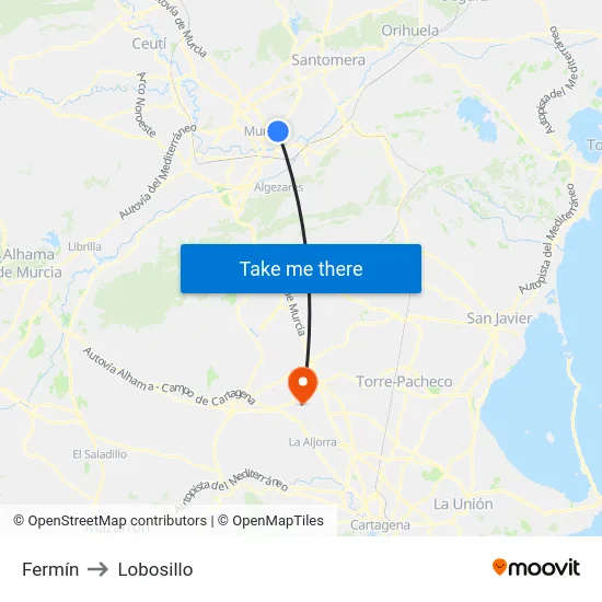 Fermín to Lobosillo map