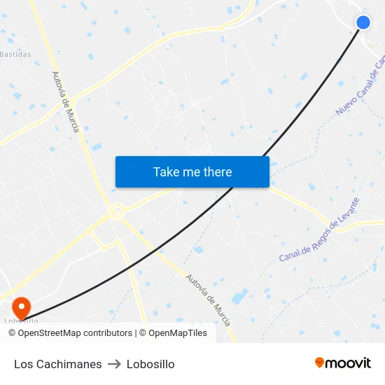 Los Cachimanes to Lobosillo map