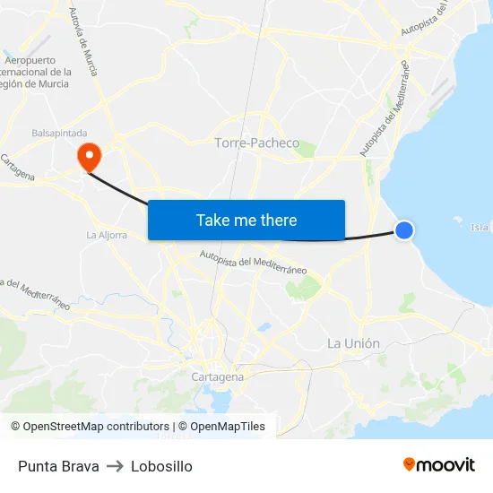 Punta Brava to Lobosillo map