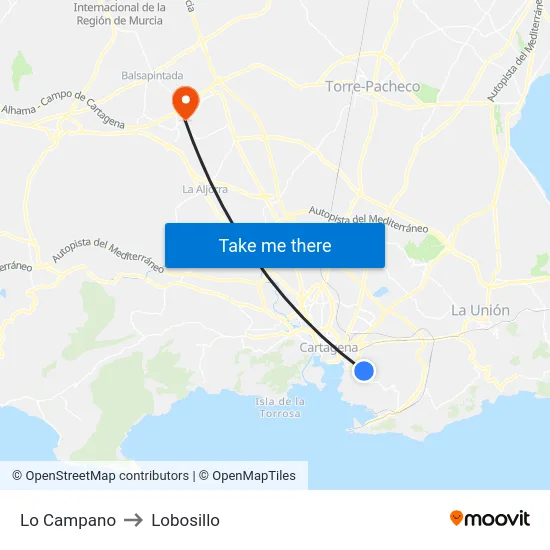 Lo Campano to Lobosillo map