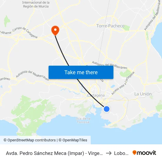 Avda. Pedro Sánchez Meca (Impar) - Virgen Del Rosario to Lobosillo map