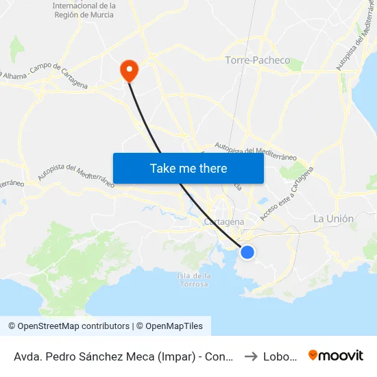 Avda. Pedro Sánchez Meca (Impar) - Conde de Ricla to Lobosillo map