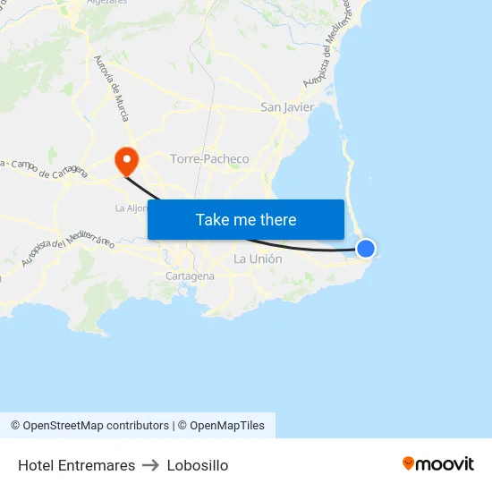Hotel Entremares to Lobosillo map