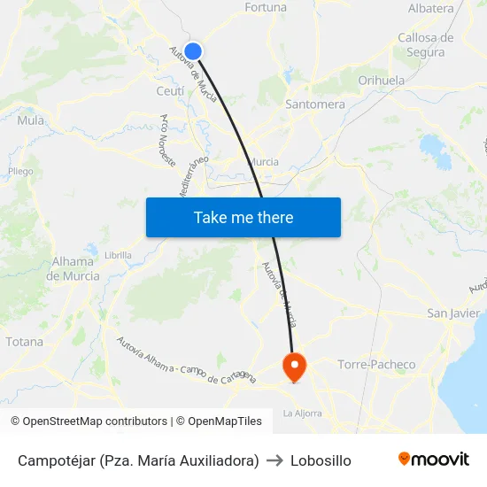 Campotéjar (Pza. María Auxiliadora) to Lobosillo map