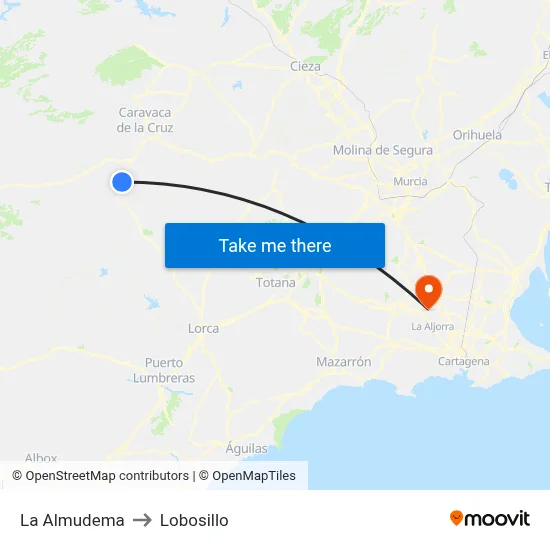 La Almudema to Lobosillo map