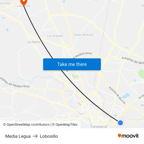 Media Legua to Lobosillo map