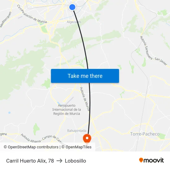 Carril Huerto Alix, 78 to Lobosillo map