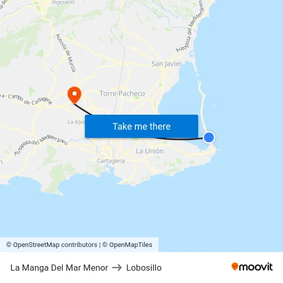 La Manga Del Mar Menor to Lobosillo map