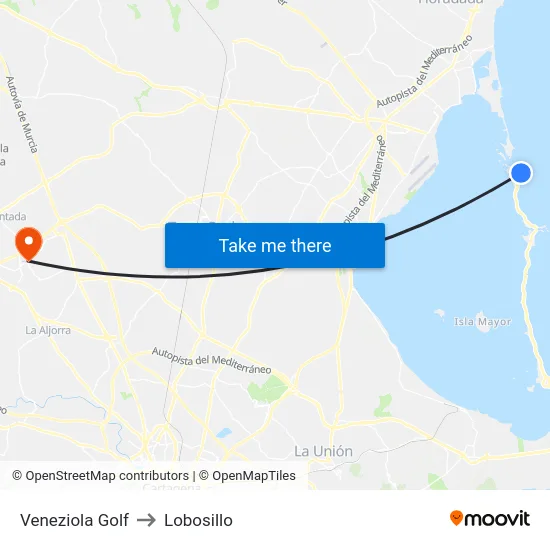 Veneziola Golf to Lobosillo map