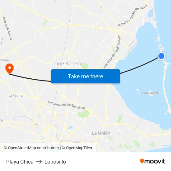 Playa Chica to Lobosillo map