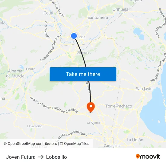 Joven Futura to Lobosillo map