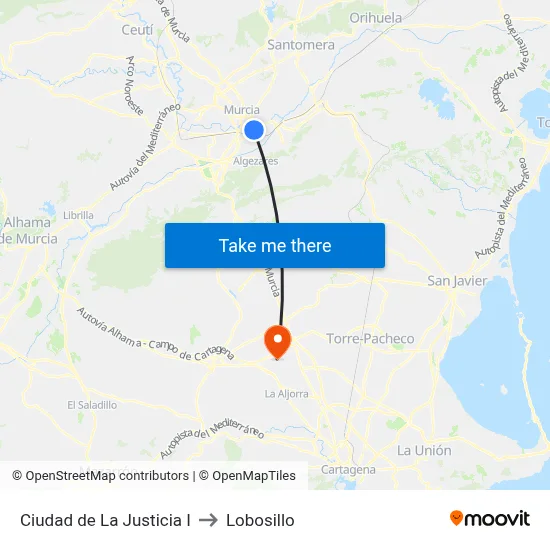 Ciudad de La Justicia I to Lobosillo map