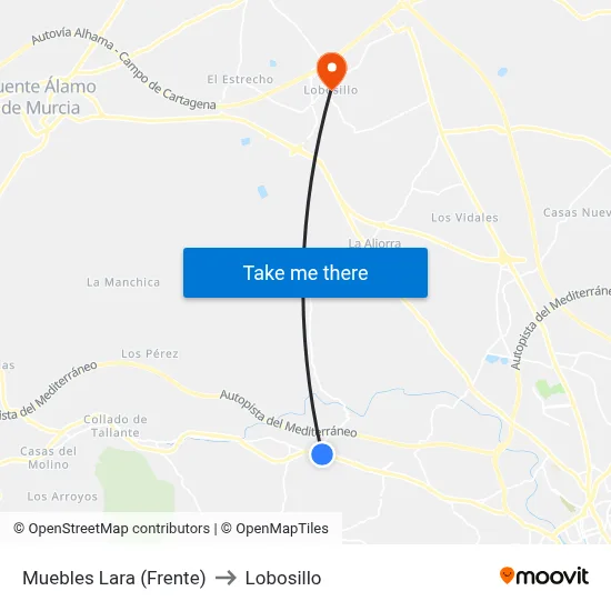 Muebles Lara (Frente) to Lobosillo map
