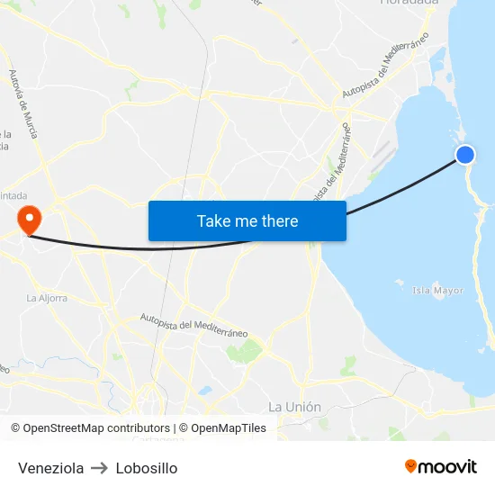 Veneziola to Lobosillo map