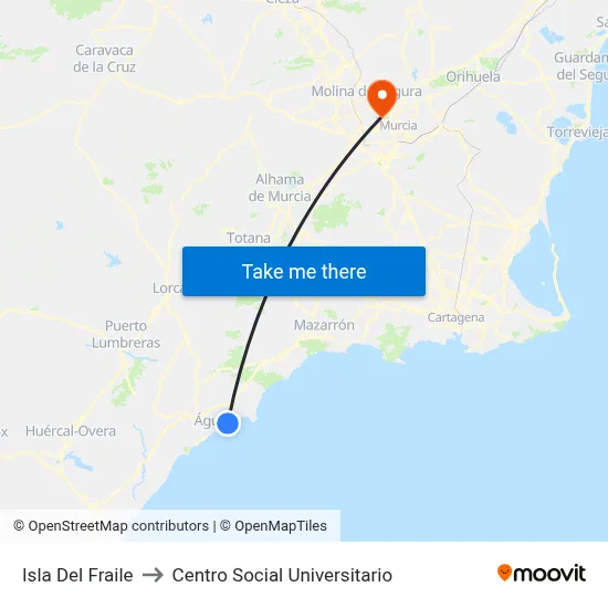 Isla Del Fraile to Centro Social Universitario map