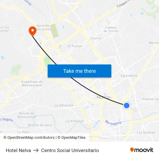 Hotel Nelva to Centro Social Universitario map