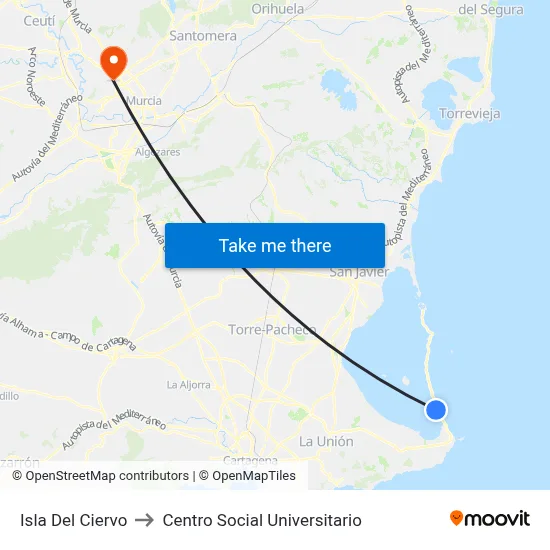 Isla Del Ciervo to Centro Social Universitario map