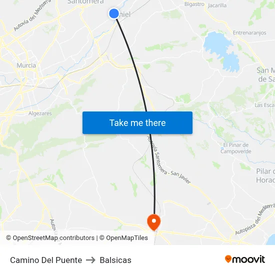 Camino Del Puente to Balsicas map