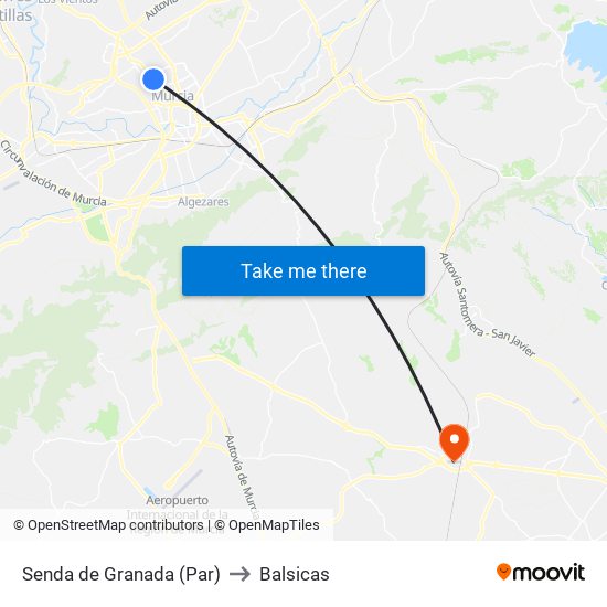 Senda de Granada (Par) to Balsicas map