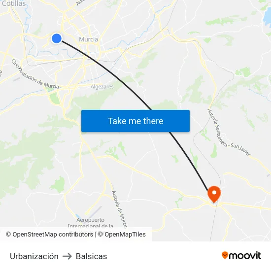 Urbanización to Balsicas map